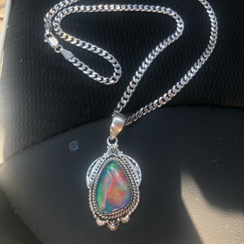 Aurora Sterling Silver and Pendant Necklace